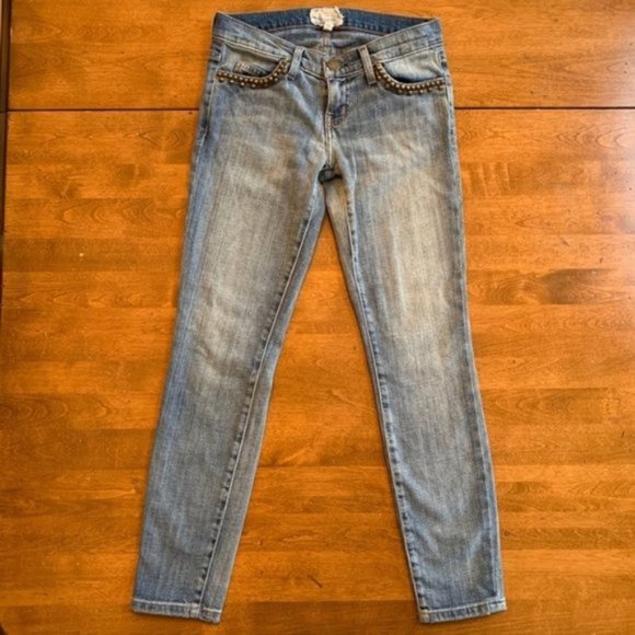 Anthro Current/Elliot Stiletto Stud Jeans. Size 25 - Picture 3 of 7